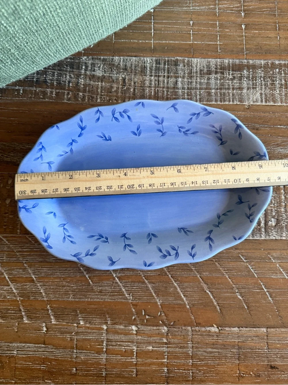 Pfaltzgraff Summer Breeze Blue Oval Serving Platter Vintage Stoneware